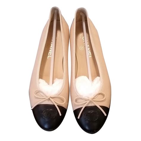 chanel ballerina beige black price|chanel style ballet flats.